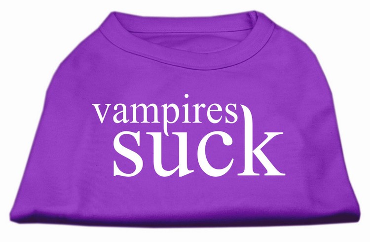 Vampires Suck Screen Print Shirt Purple XS